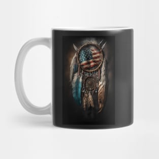 American Flag Dream Catcher Art Mug